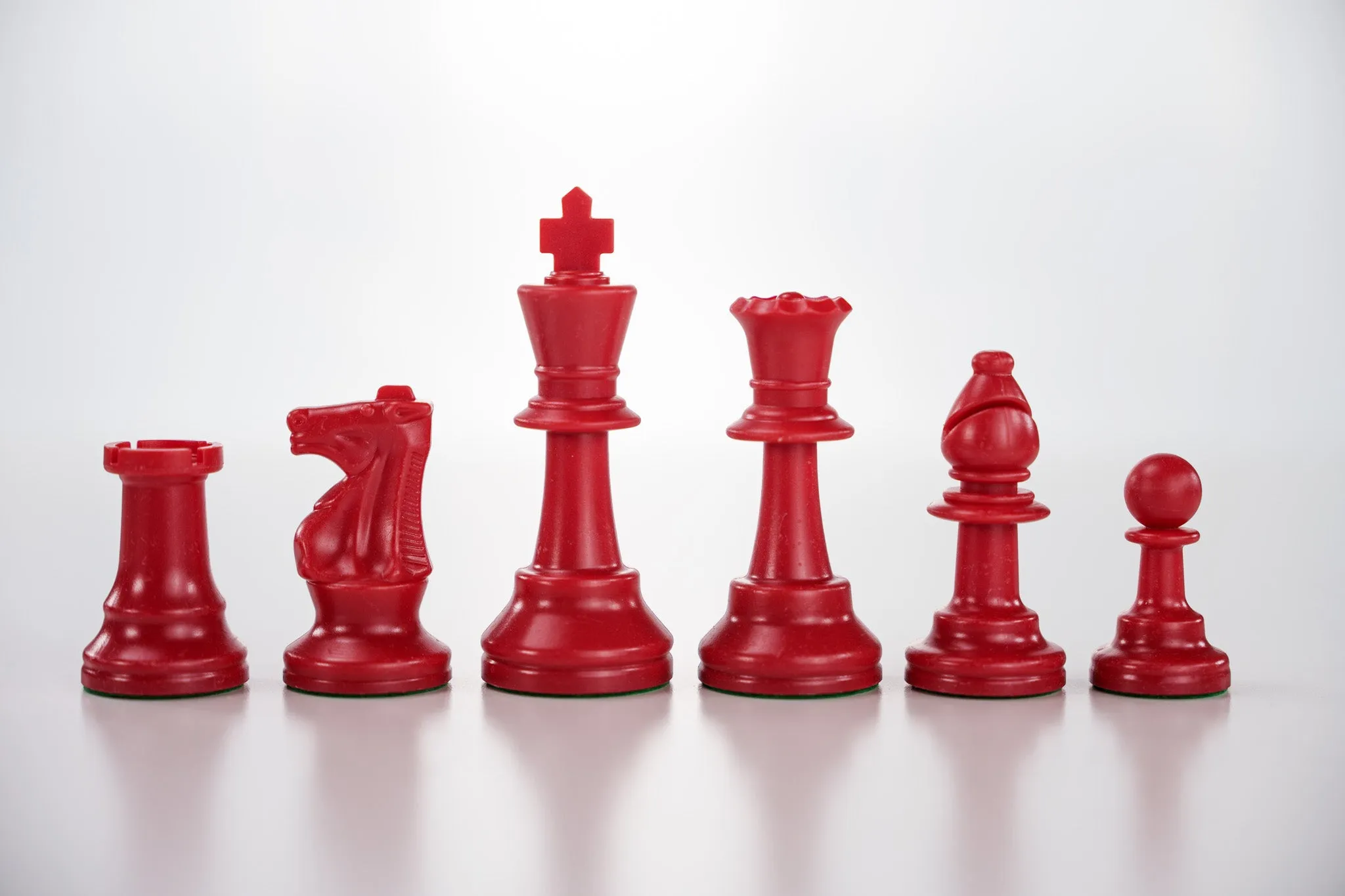 3 3/4" Heavy Club & Tournament Chess Pieces - Half Set - 17 Pieces