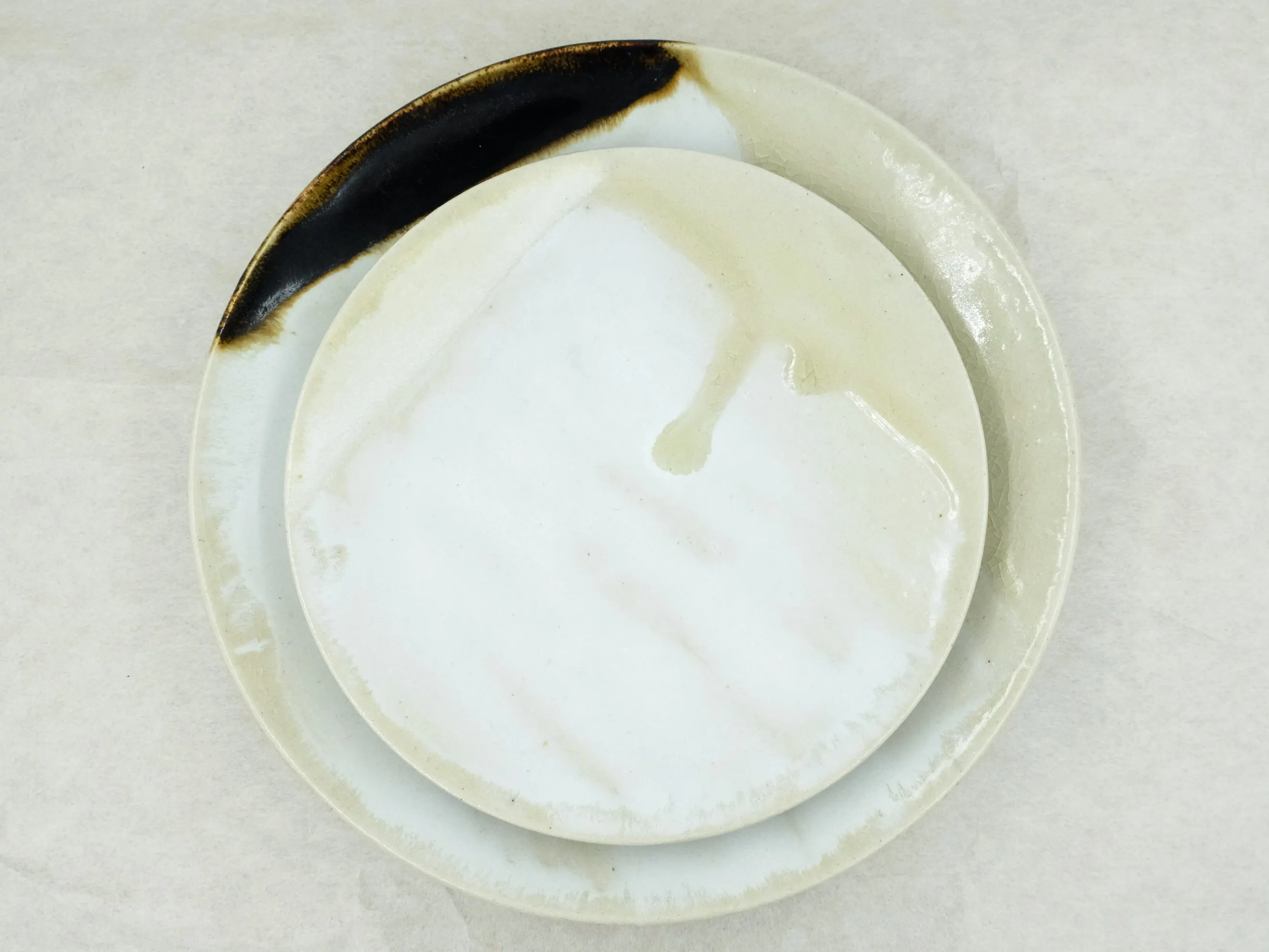 5-sun White Patchwork Patterned Plate by Aya Kondo