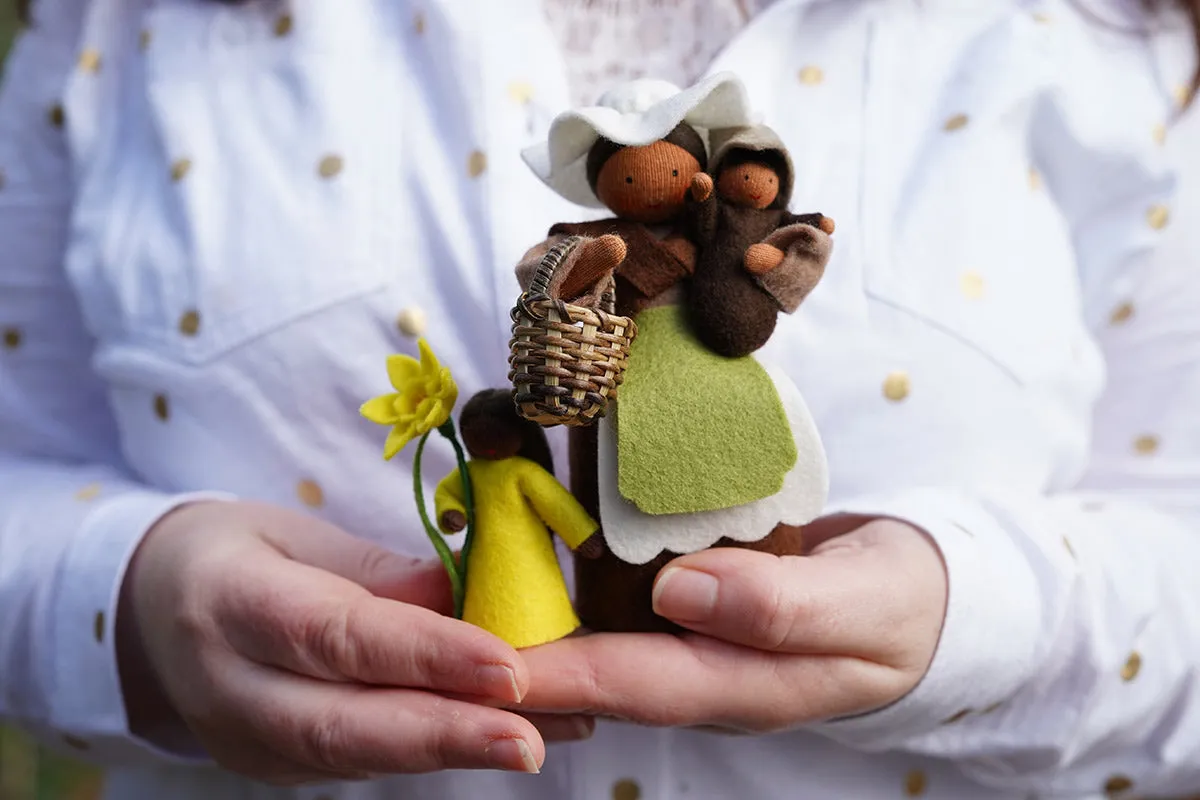 Ambrosius Mother Earth With Basket & Seed Baby Grey Hair White Skin