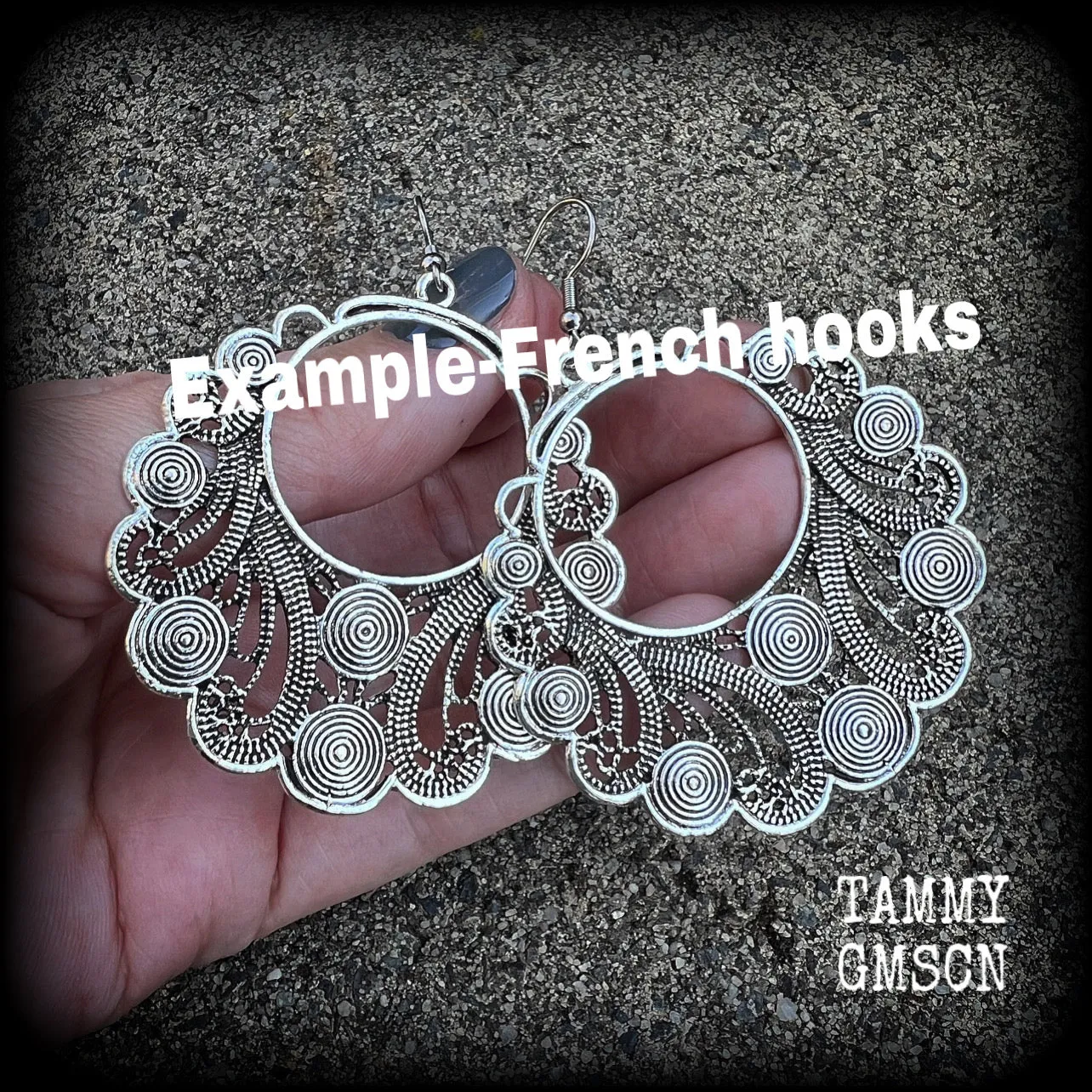 Aphrodite earrings-Ornate silver filigree goddess earrings