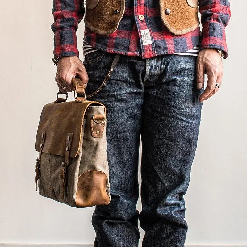 Canvas Mens Cool Messenger Bag iPad Bag Chest Bag Bike Bag Cycling Bag for men