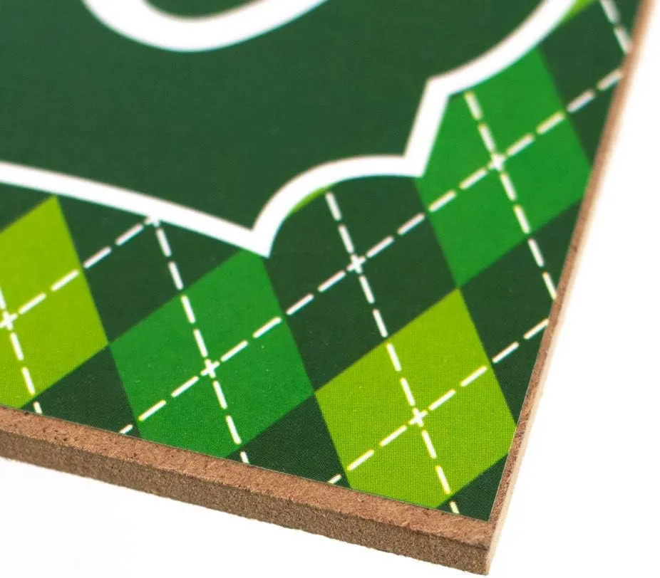 Christmas Green Wooden Welcome Sign - 12.5" x 6", White