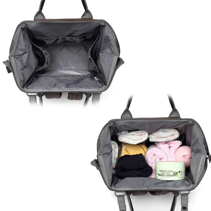 CoolBELL Tiny-Tots Diaper Bag/Backpack - Multi-function, Insulated Bottle Holders | Stroller Straps | 20L | Beige