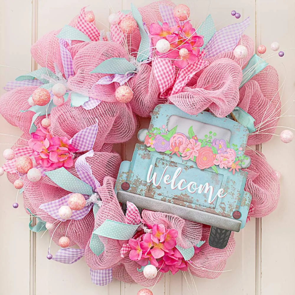 Easter Welcome Vintage Truck Sign - 12" x 11.5"
