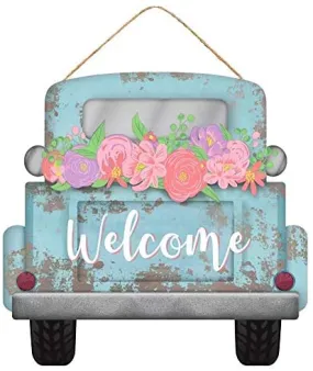 Easter Welcome Vintage Truck Sign - 12" x 11.5"