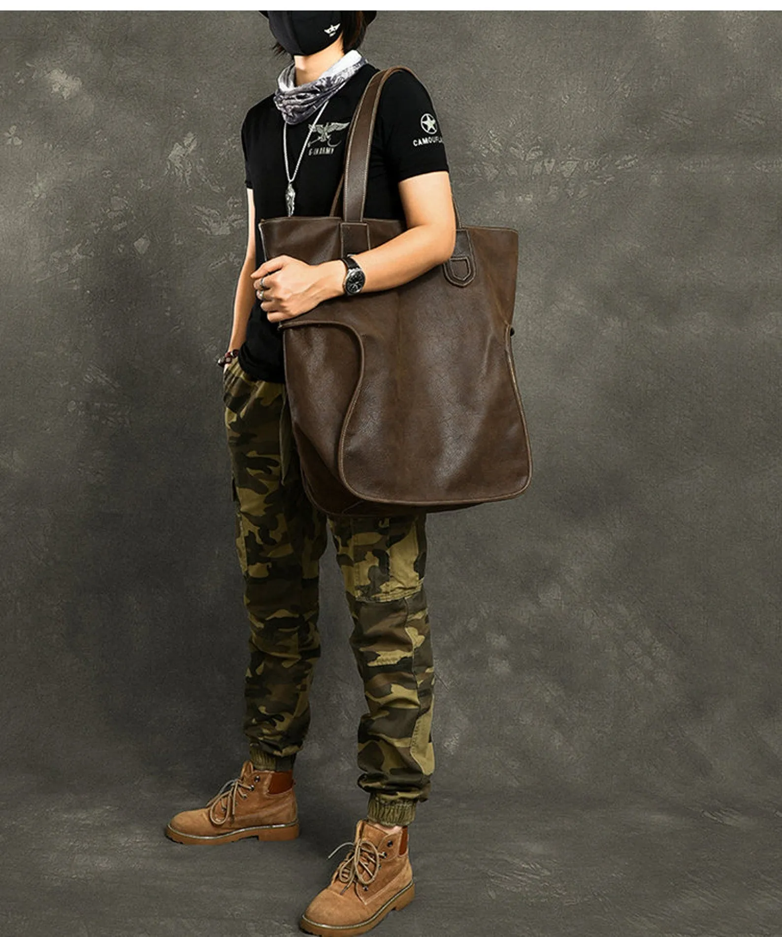 Extra Large Leather Tote Work and Travel Bag