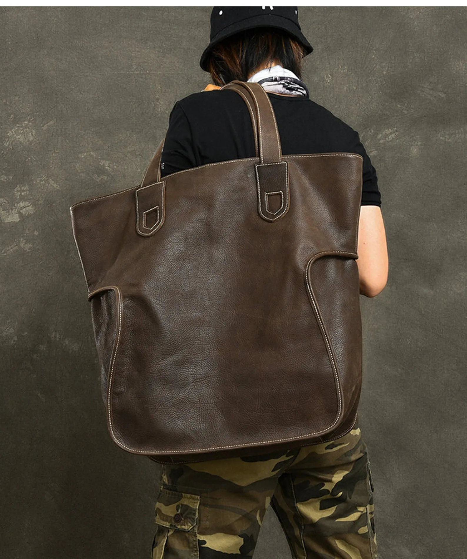 Extra Large Leather Tote Work and Travel Bag