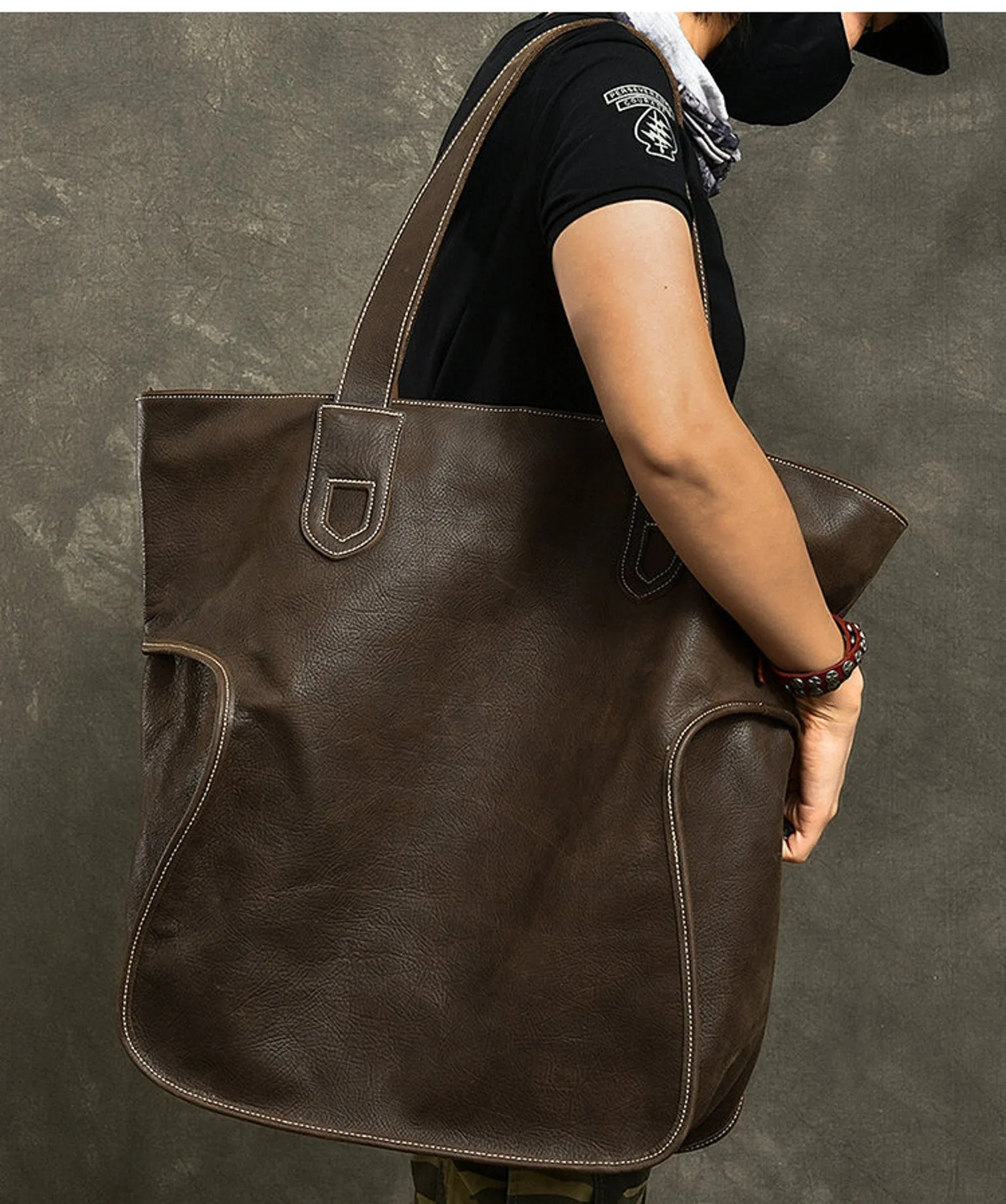 Extra Large Leather Tote Work and Travel Bag