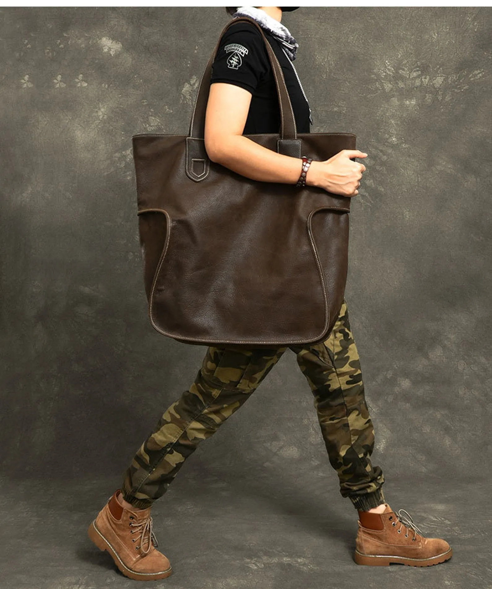 Extra Large Leather Tote Work and Travel Bag