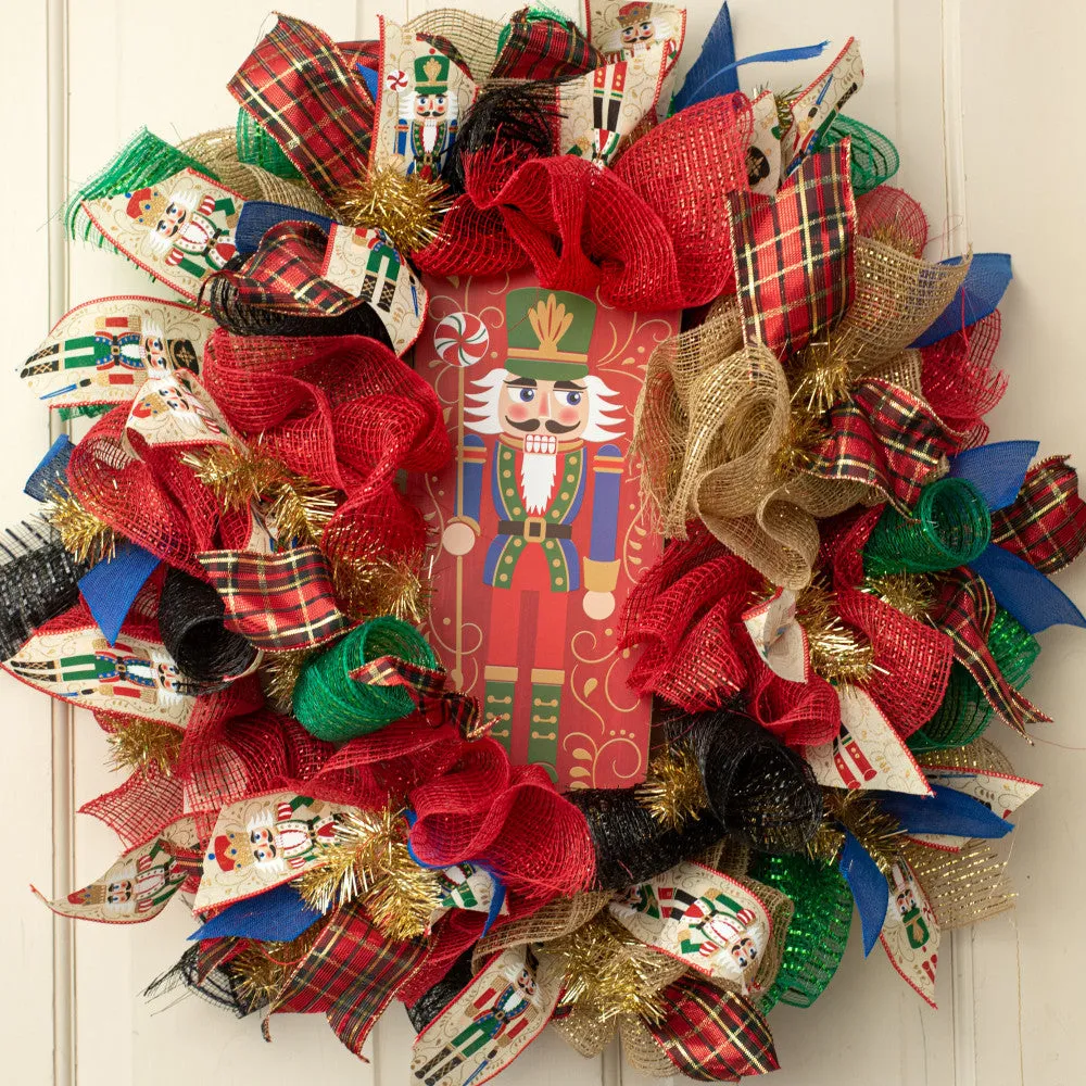 Festive Red Nutcracker Christmas Sign - 12.5" x 6"