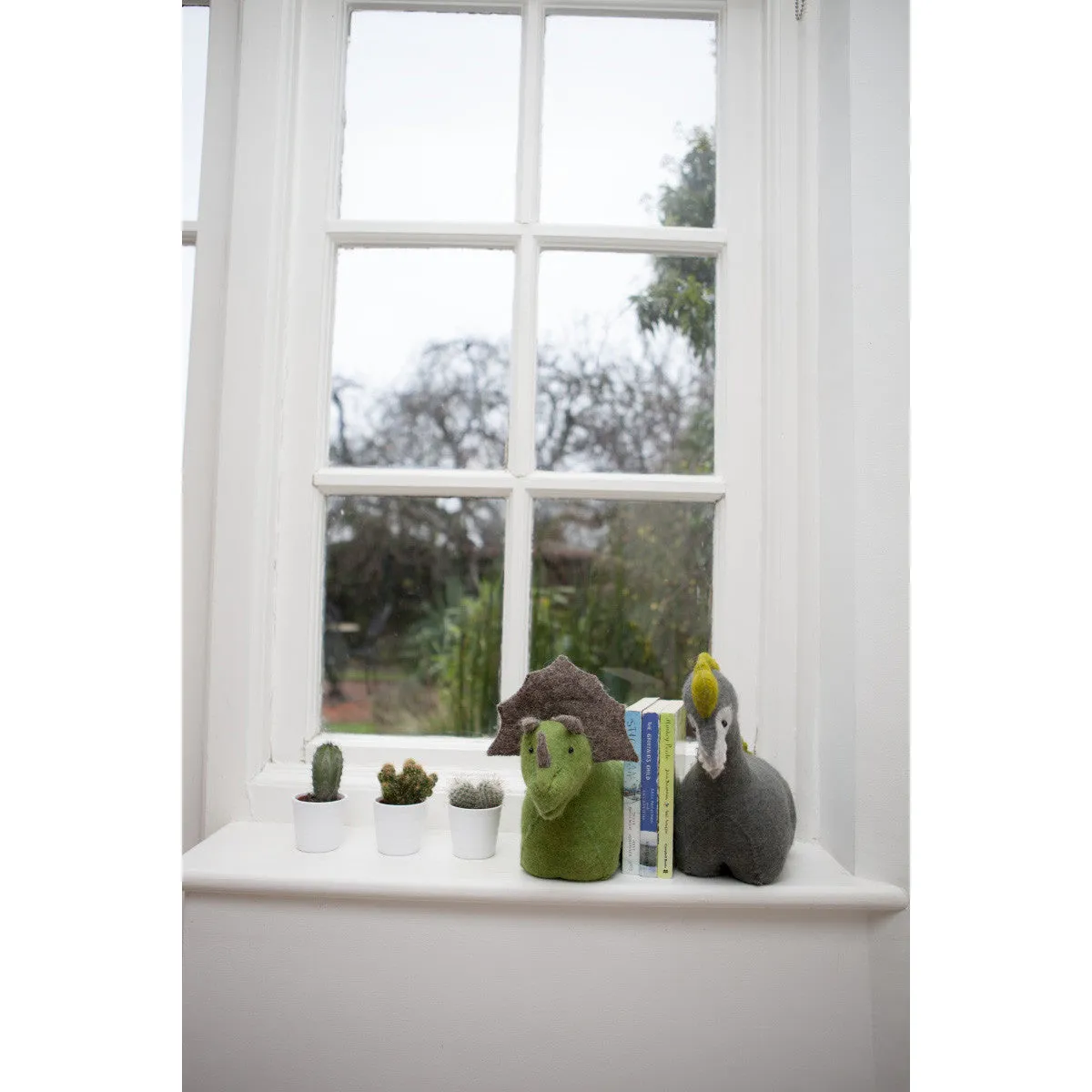 Fiona Walker England Felt Triceratops Bookend