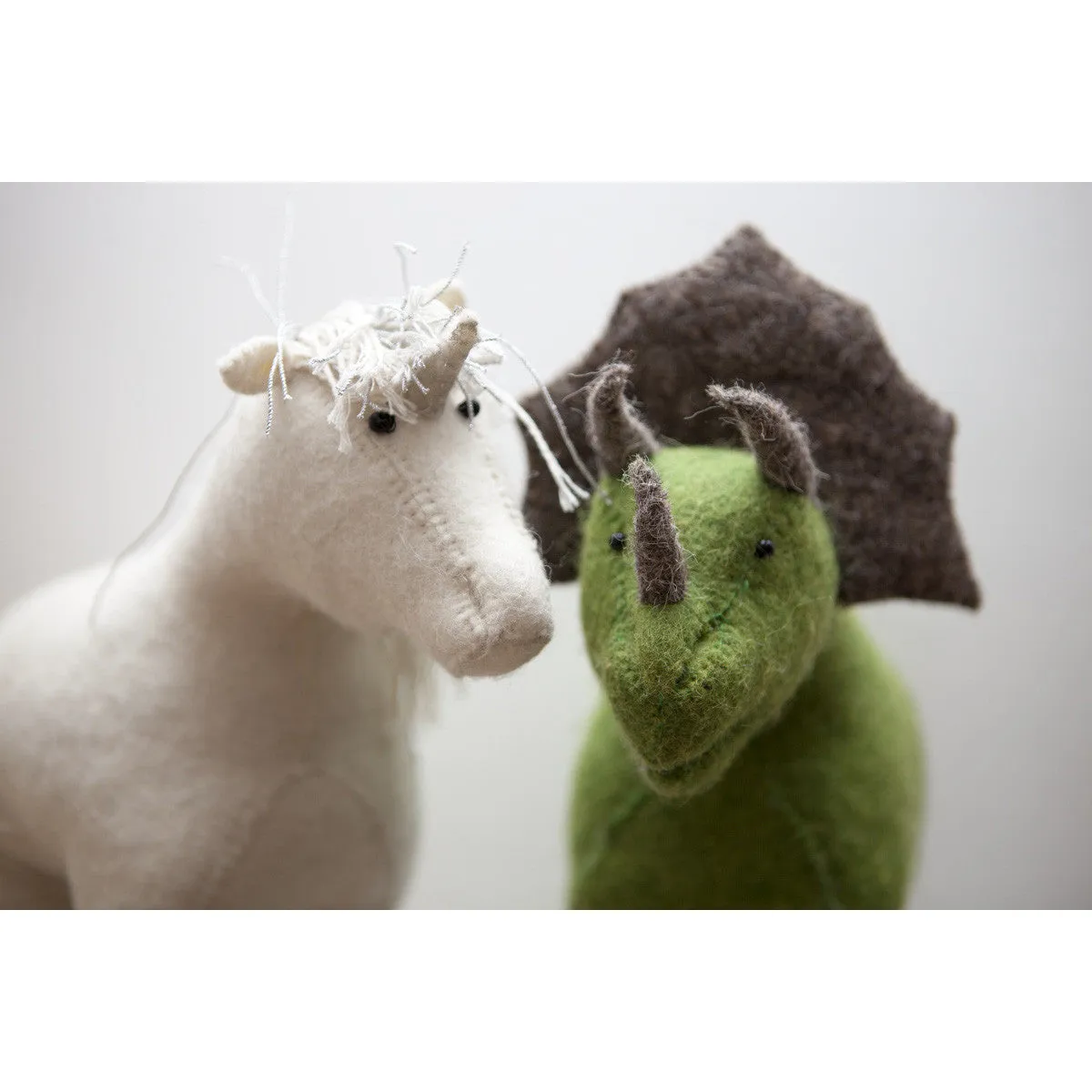 Fiona Walker England Felt Triceratops Bookend