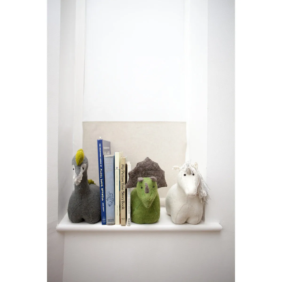 Fiona Walker England Felt Triceratops Bookend