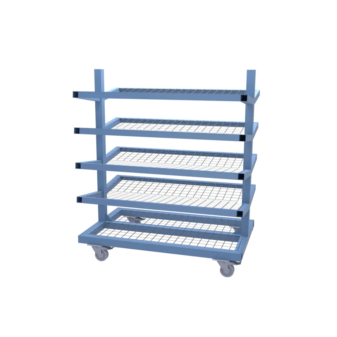 Heavy Duty Pipe Trolley ( Mesh Shelves)