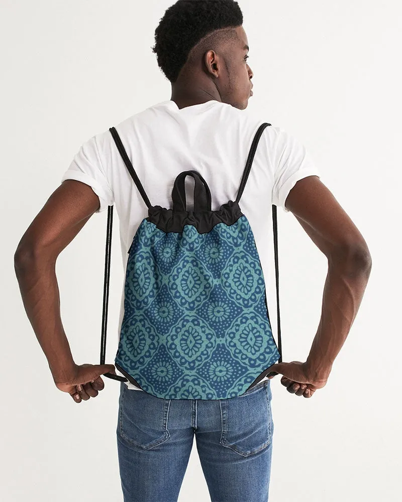 Large Mint Canvas Drawstring Bag