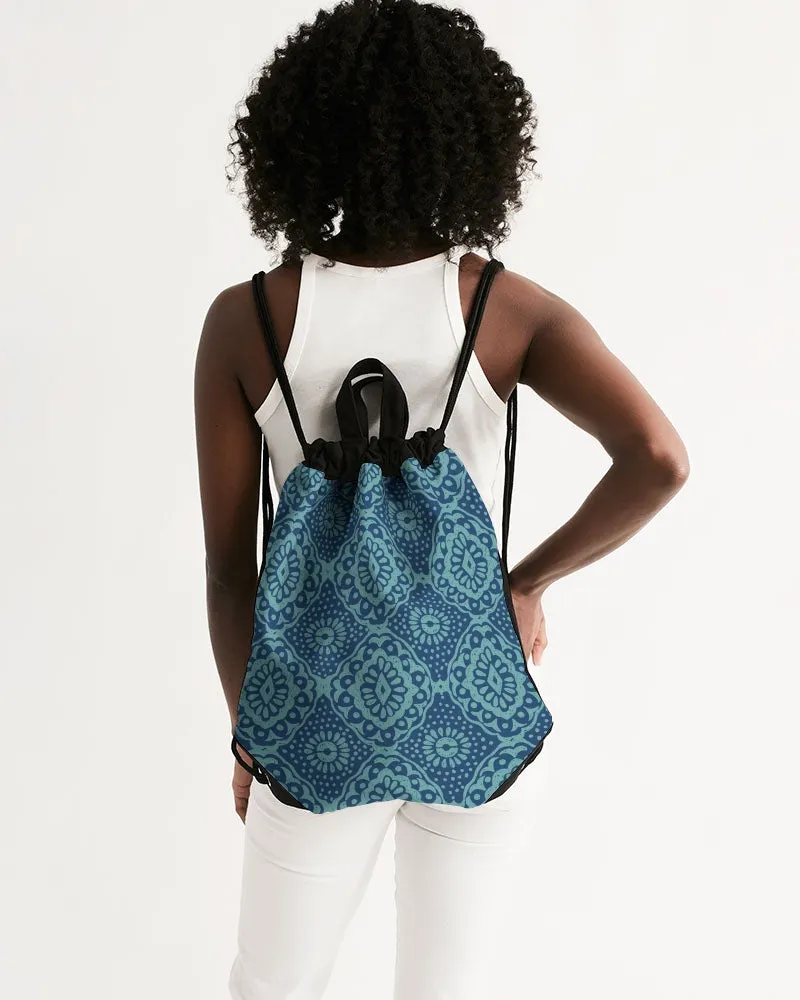 Large Mint Canvas Drawstring Bag