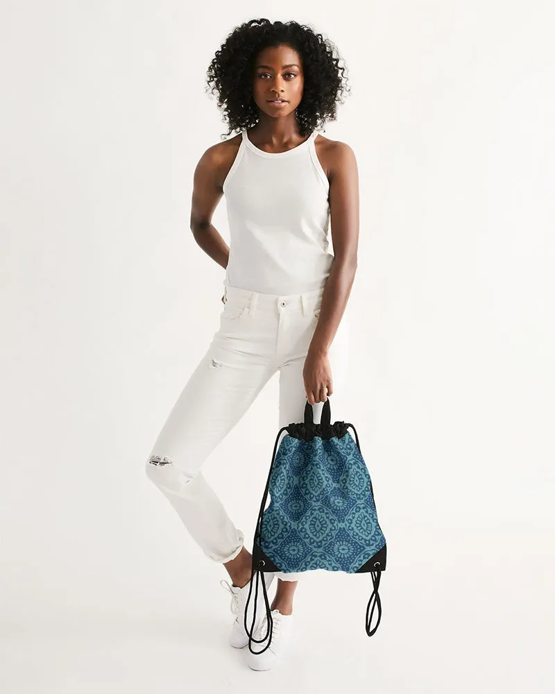 Large Mint Canvas Drawstring Bag