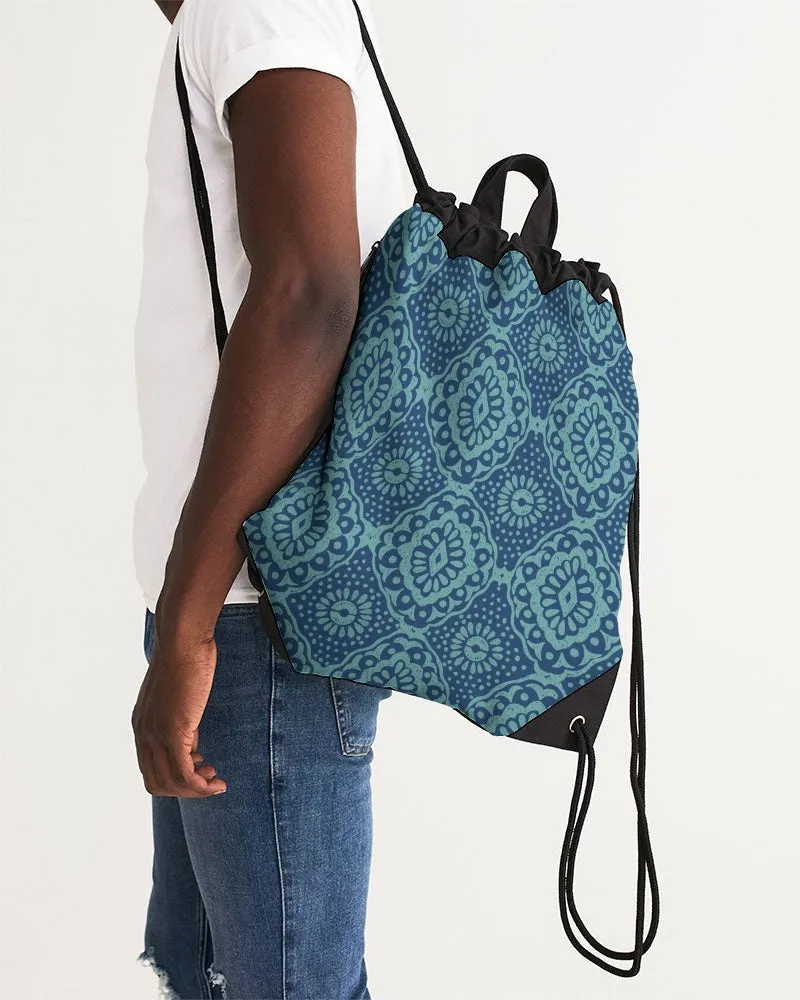 Large Mint Canvas Drawstring Bag