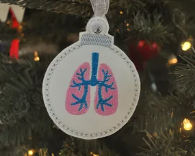Lungs Embroidered Christmas Ornament