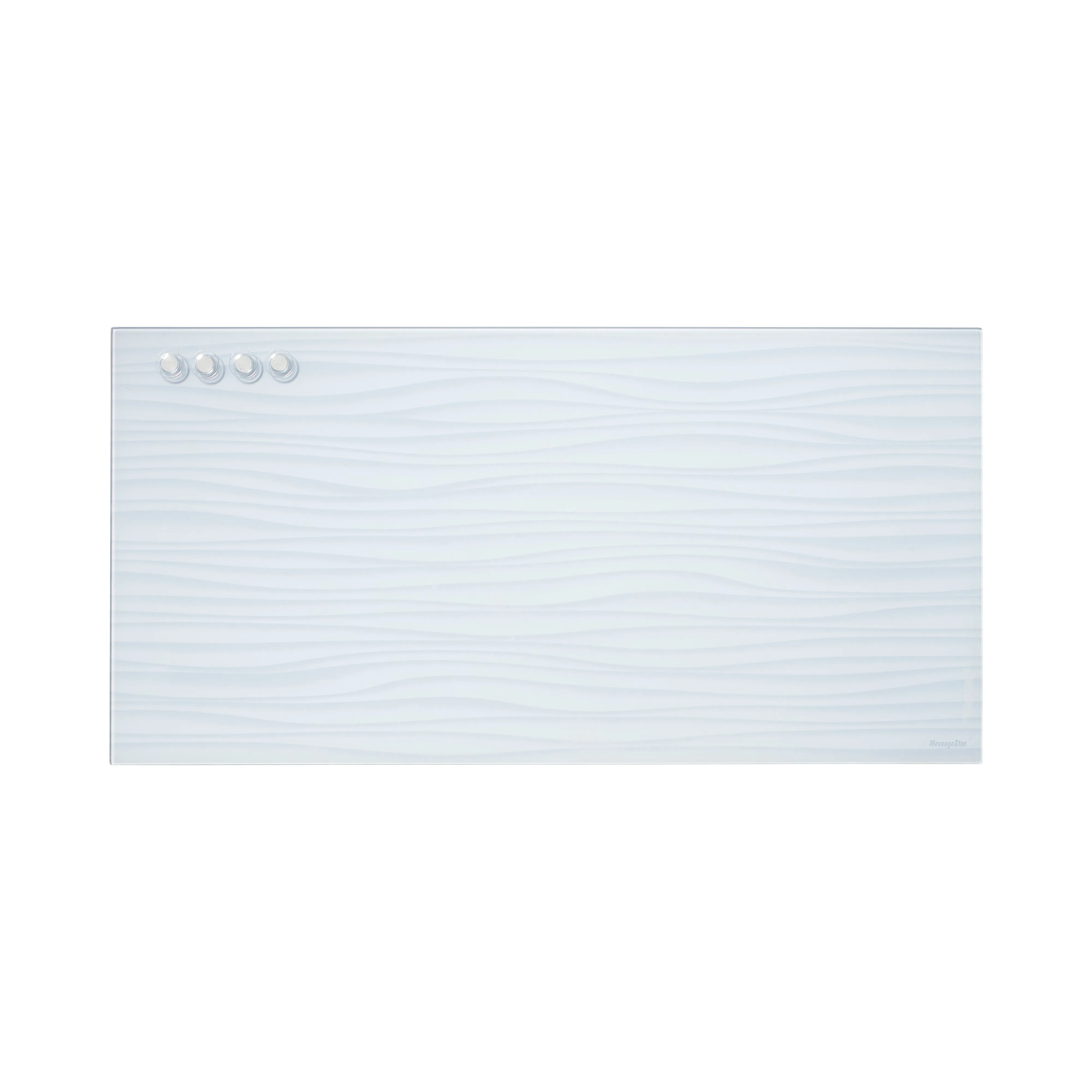 Magnetic Dry-Erase Glass Board with Magnets, 18in x 36in, Wall-Mounted Whiteboard