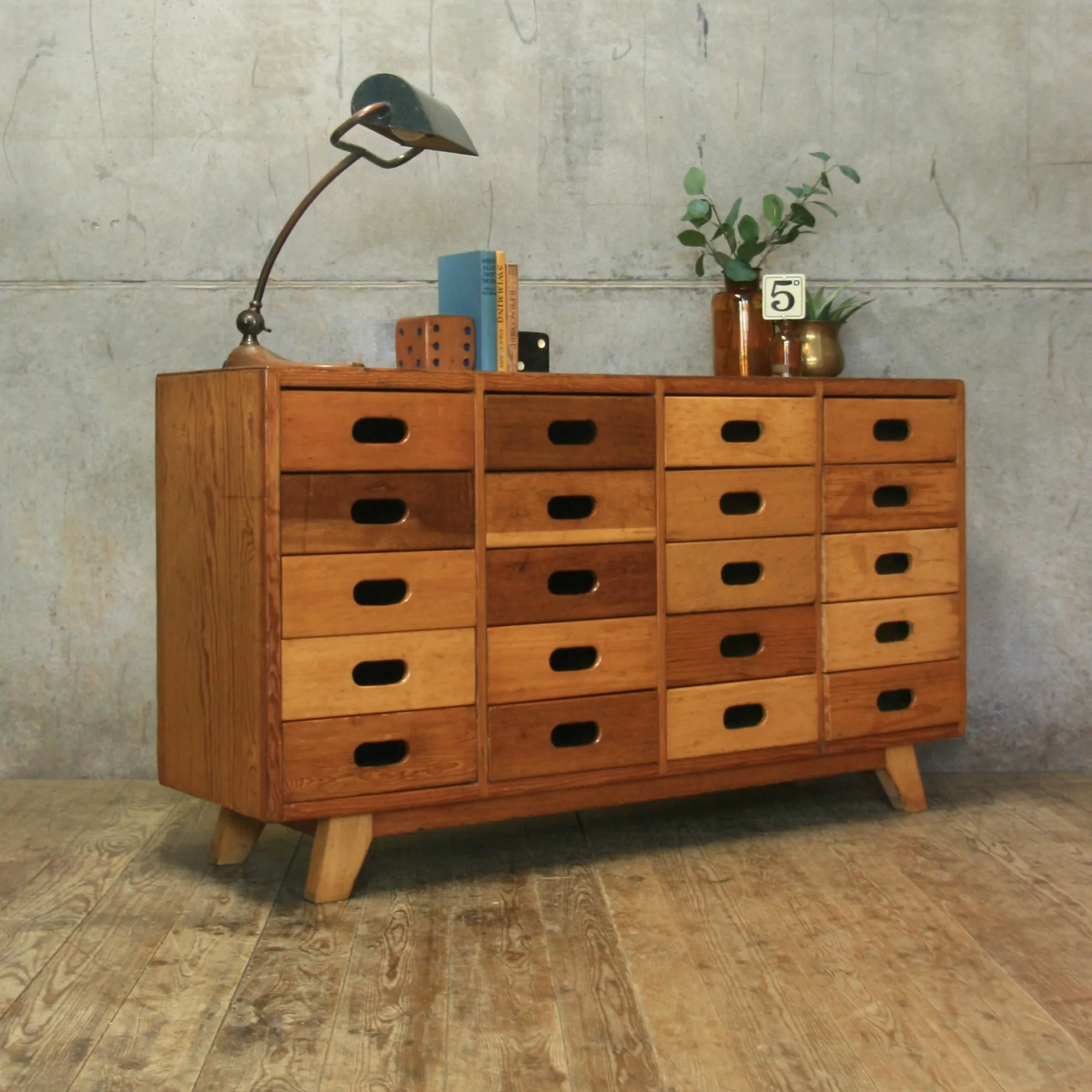 Mid Century Esavian James Leonard School Drawers #06/03