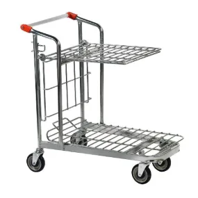 Nestable Stock Trolley with Folding Shelf   320KG Load Capacity