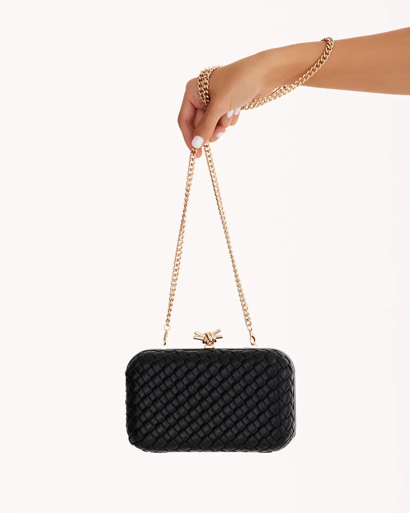 NEVEAH WOVEN CLUTCH - BLACK