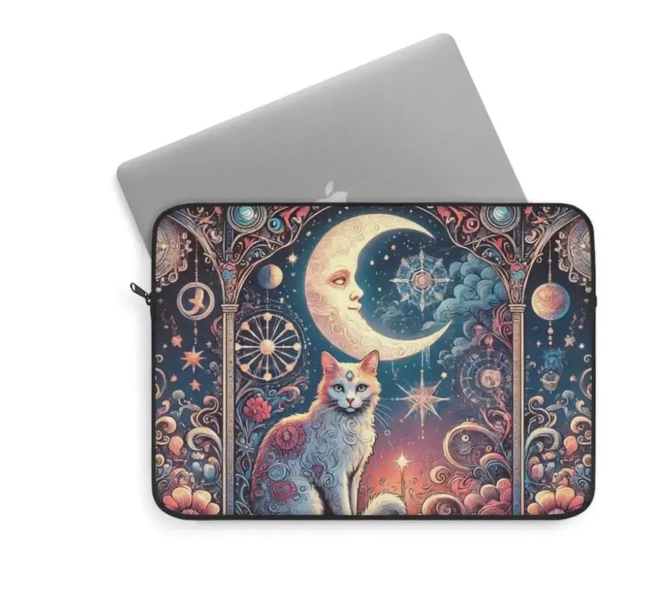 Orange Cat Tarot Magic- Laptop Sleeve