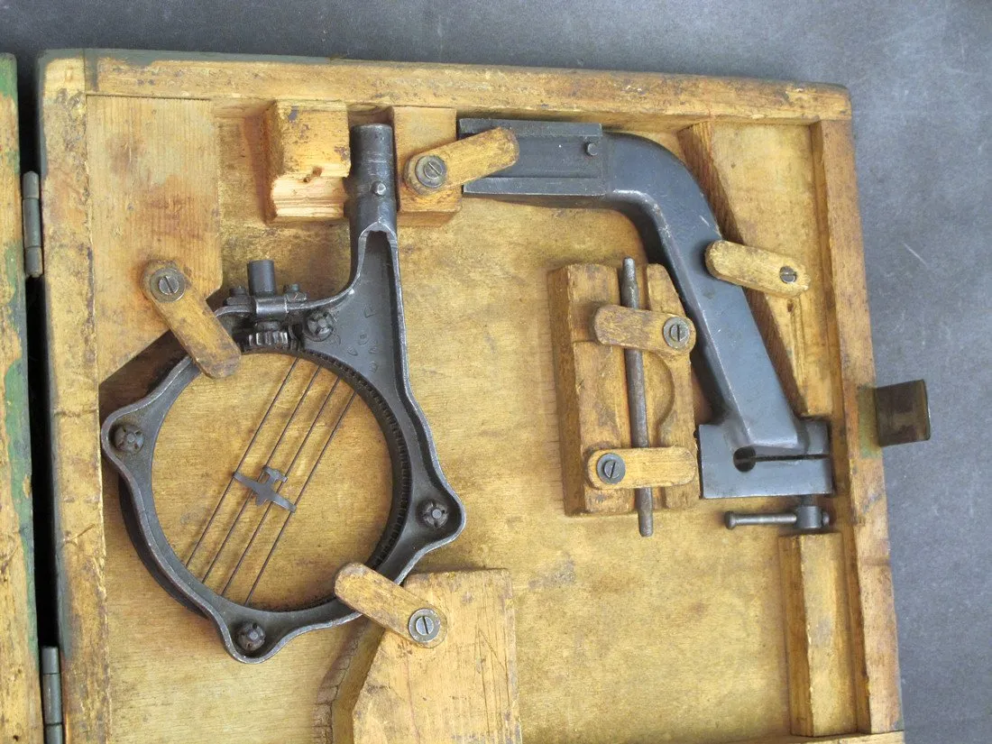 Original Soviet DShK 12.7mm M1938 M1946 Anti-Aircraft Sight Set in Wood Case
