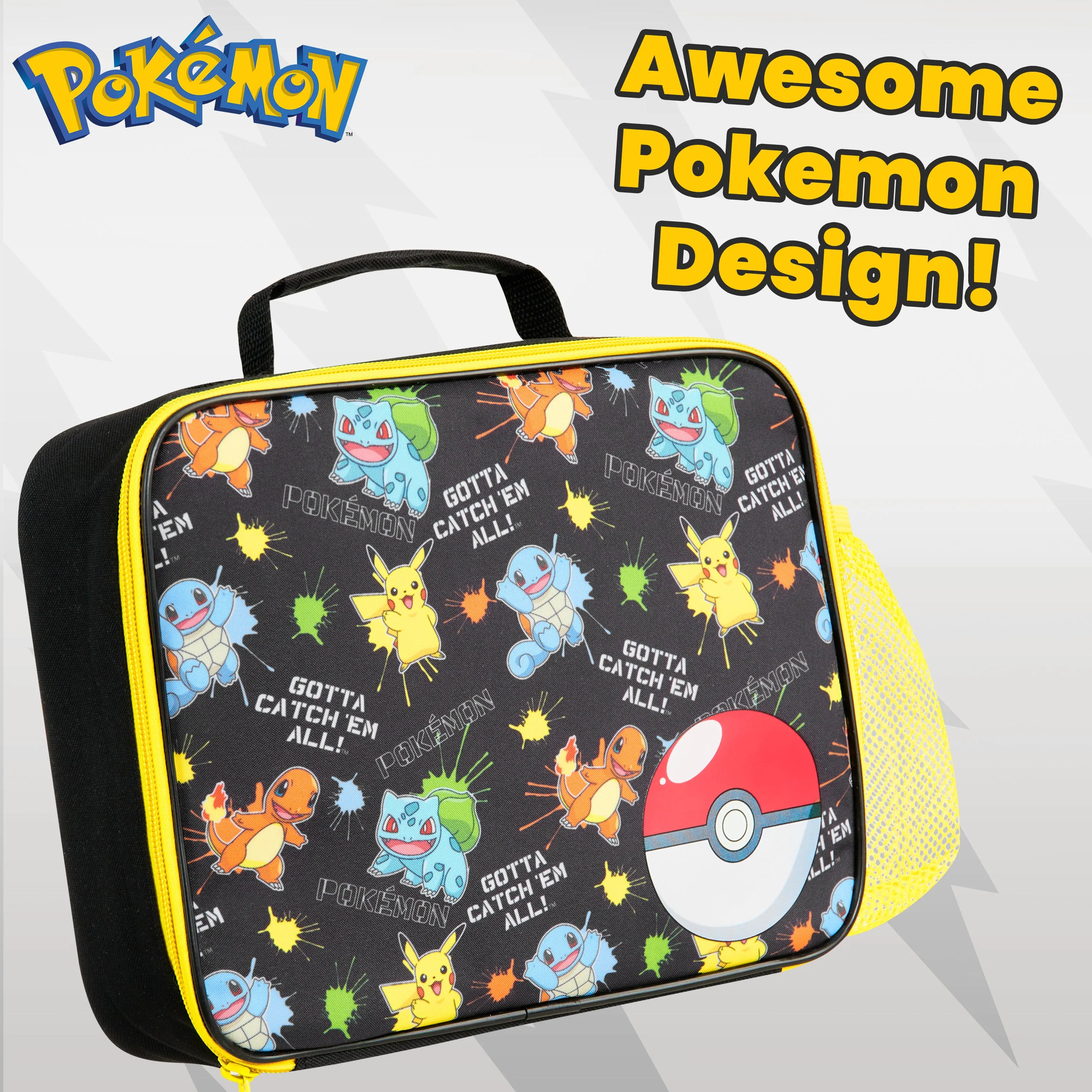 Pokemon Lunch Box Kids, Insulated Lunch Bag for School (Multi)