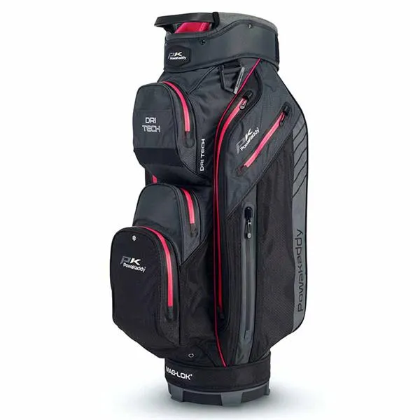 PowaKaddy Dri Tech 24 Cart Bag Black - Gunmetal - Pink