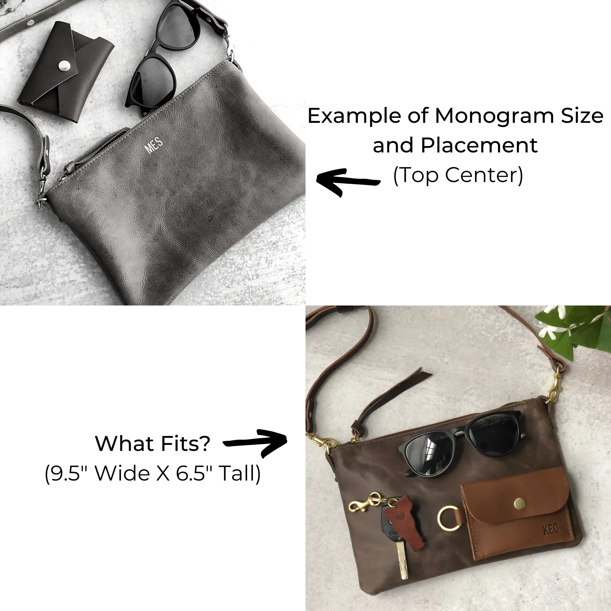 Small Leather Crossbody Clutch Bag - Luxe Black