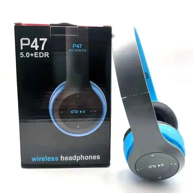 Stereo P47 Bluetooth Headset: Wireless Folding Sports Headphones for iPhone and Xiaomi