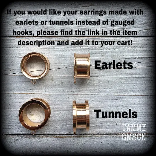 Sun goddess gauged earrings-Ishtar ear hangers