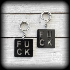 Swear word gauged earrings-Cuss words earrings