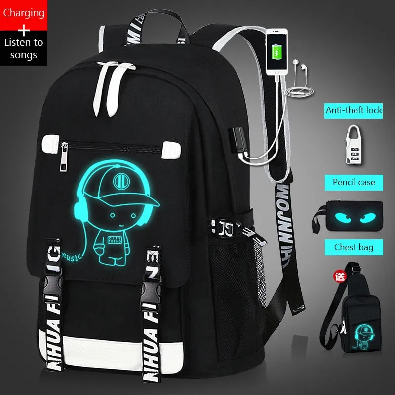 Teenage Waterproof Backpack Cute Kids Black Nylon School Bags For Boys Laptop Anti Theft Backpack Men Book Bag Sac A Dos