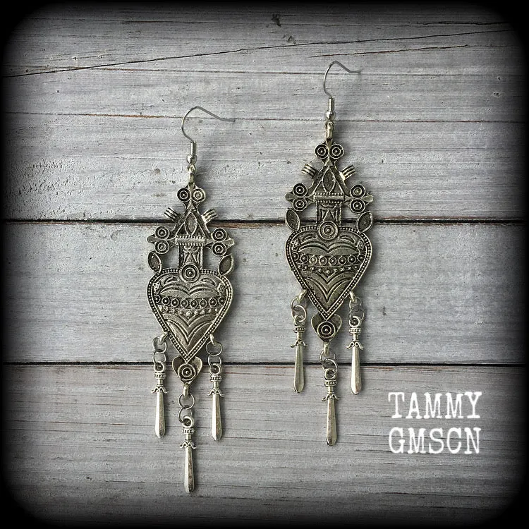Three of swords earrings-Tarot jewelry