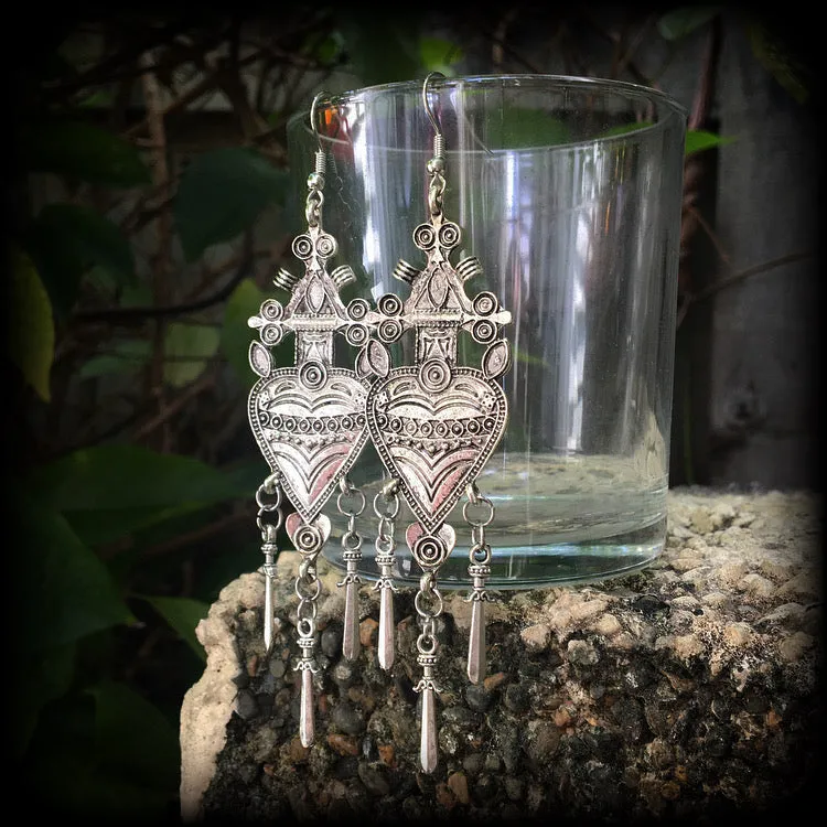 Three of swords earrings-Tarot jewelry