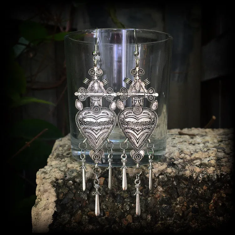 Three of swords earrings-Tarot jewelry