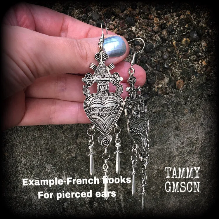 Three of swords earrings-Tarot jewelry