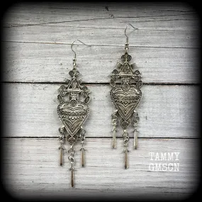 Three of swords earrings-Tarot jewelry