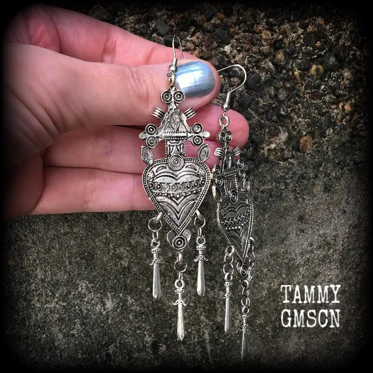 Three of swords earrings-Tarot jewelry