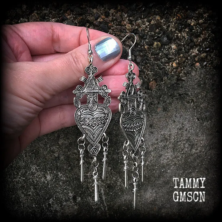 Three of swords earrings-Tarot jewelry
