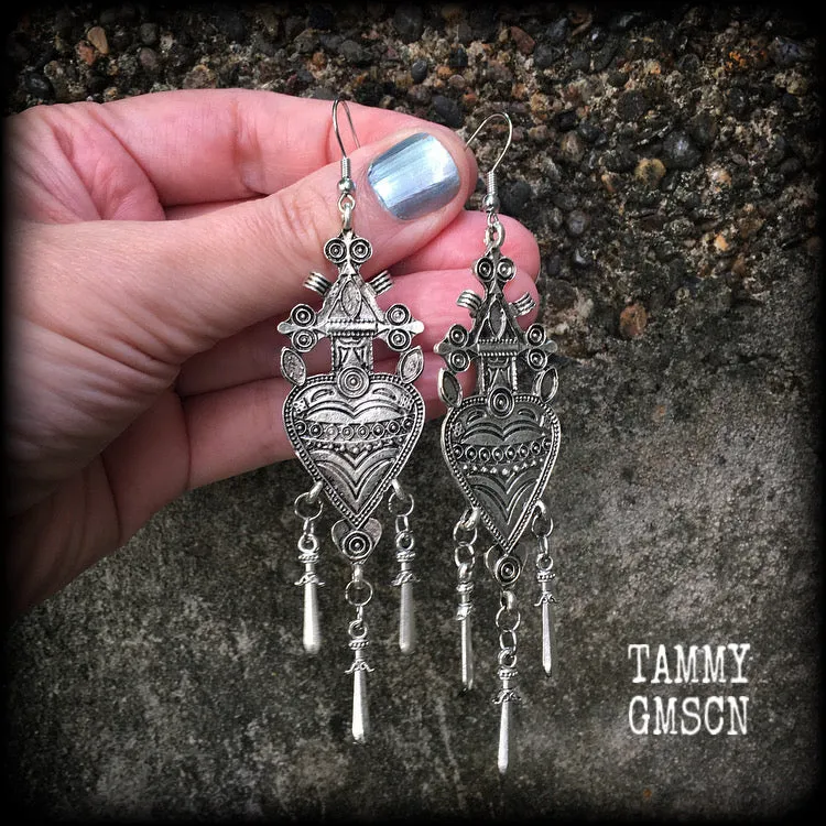 Three of swords earrings-Tarot jewelry