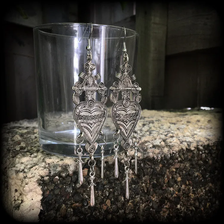 Three of swords earrings-Tarot jewelry