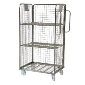 Three Sided Merchandise Picking Trolley   2 Shelves