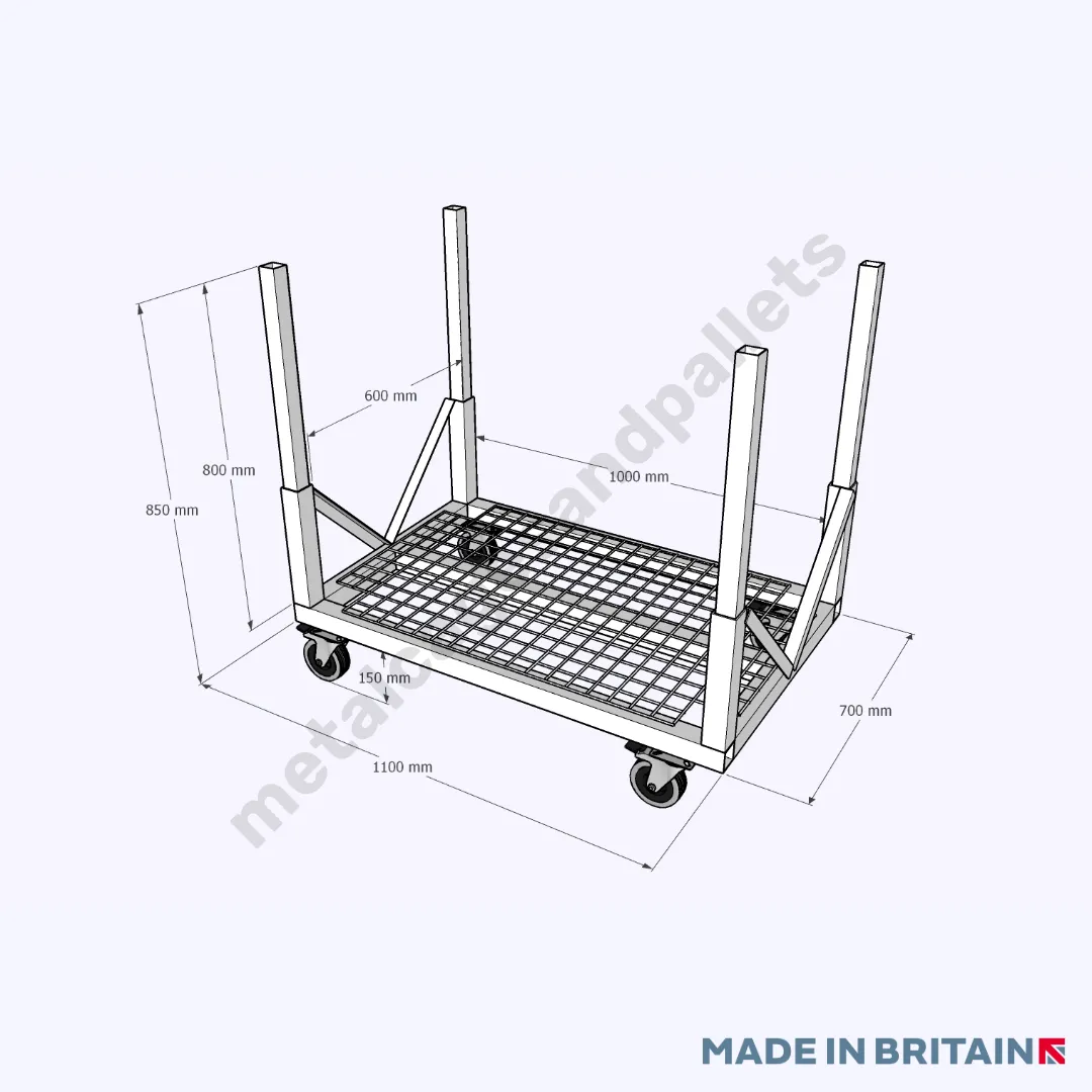 V Cart Pipe Trolley With Removable Legs
